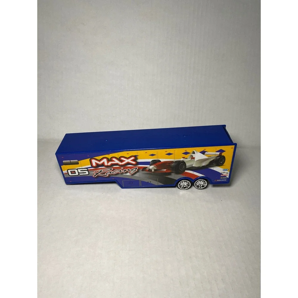MotorMax Max Racing 05 Toy Hauler Trailer Blue Diecast Car Carrier Accessory